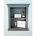 thumbnail image 1 of Fox Hollow Furnishings 14x18 Elliot Craftsman Recessed Wood Wall Niche Insert Shelf - NO MDF - Dark Gray Beadboard Back, 1 of 5