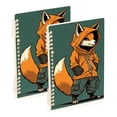 thumbnail image 1 of Fox Hoodie Green Ring Binder Notebook Journey Note Diary College Ruled Spiral Notebook Study Loose Leaf Paper A5 60 Pages, 1 of 8