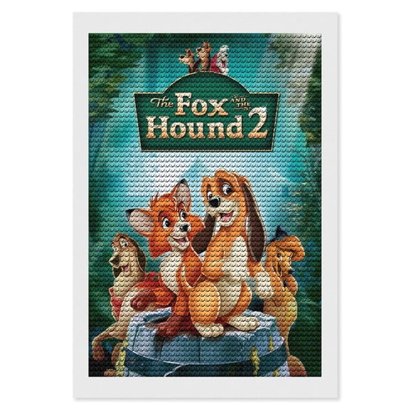 The Fox And The Hound Diamond Art Painting Kits, Cartoon Gem Dots Painting for Kids Adults, Arts Crafts DIY Paint Supplies for Gift Home Wall Decor 8"x12"