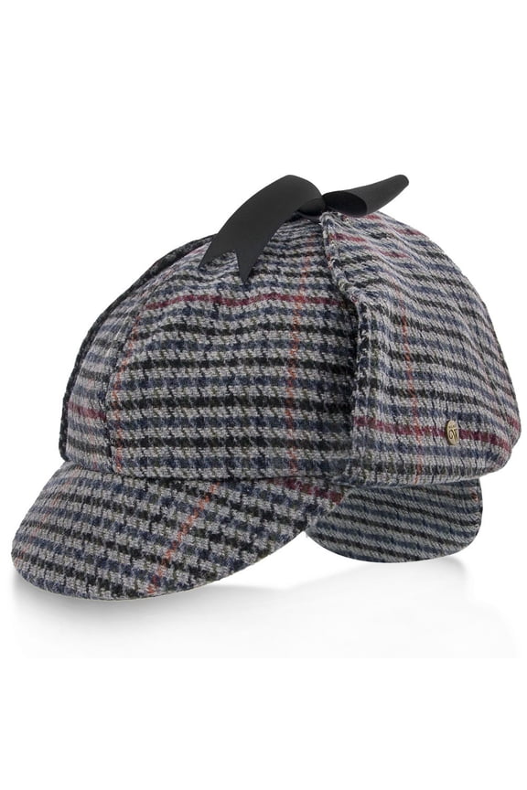 Fox & Hound - Walrus Hats Multi-colored Wool Blend Checkered Sherlock Holmes Deerstalker Hat