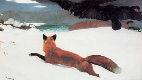 Fox Hunt Canvas Art - Winslow Homer (24 x 36)
