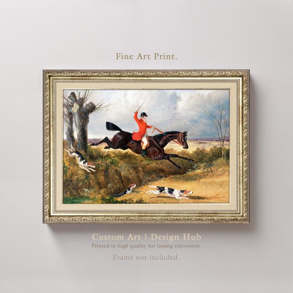 Fox Hunt Wall Art Print, Vintage Equestrian Rider And Country Decor