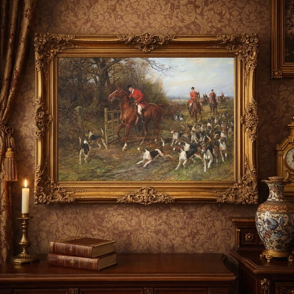 Fox Hunting 19Th Century Equestrian Equestrian Farmhouse Wall Art Decor Unframed Paper Print