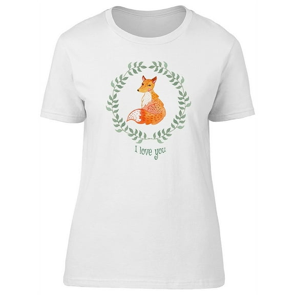 Fox In A Leafy Wreath And Text  T-Shirt Women -Image by Shutterstock, Female Medium