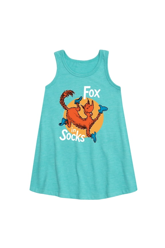 Fox In Socks Jumping - Girls Aline Dress