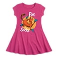 thumbnail image 1 of Fox In Socks Jumping  - Girls Fit And Flare Cap Sleeve Dress, 1 of 5