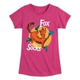 thumbnail image 1 of Fox In Socks Jumping  - Girls Fitted Short Sleeve Tee, 1 of 6