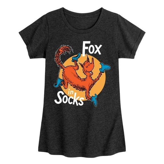 Fox In Socks Jumping  - Girls Fitted Short Sleeve Tee