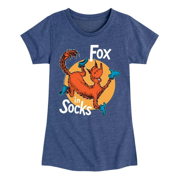 Fox In Socks Jumping - Girls Fitted Short Sleeve Tee