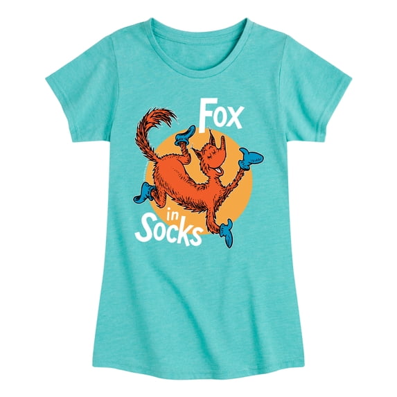 Fox In Socks Jumping - Girls Fitted Short Sleeve Tee