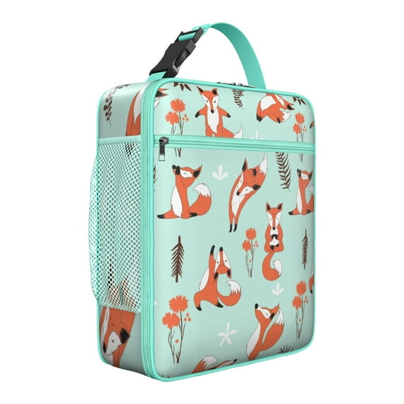 Fox Insulated Lunch Bag Box Women Reusable Lunch Bag with Detachable Handle Lunch Tote Portable Bag Office Travel
