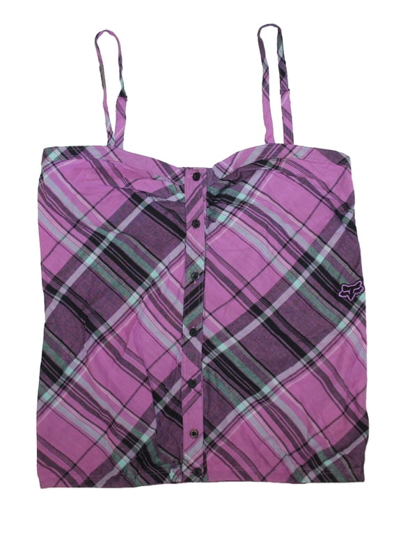 Fox Junior Women's Purple Plaid Rivalry Cami - SM