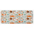 thumbnail image 1 of Fox Kitchen Mat, Funny Sleeping Fashion Fox Falling Autumn Leaves Graphic Garden, Plush Decorative Kitchen Mat with Non Slip Backing, 47" X 19", Turquoise Orange Brown, by Ambesonne, 1 of 1