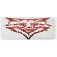 thumbnail image 1 of Fox Kitchen Mat, Patterned Portrait of Fox Sharp Green Eyes Wavy Curvy Design, Plush Decorative Kitchen Mat with Non Slip Backing, 47" X 19", Dark Coral Green White, by Ambesonne, 1 of 1