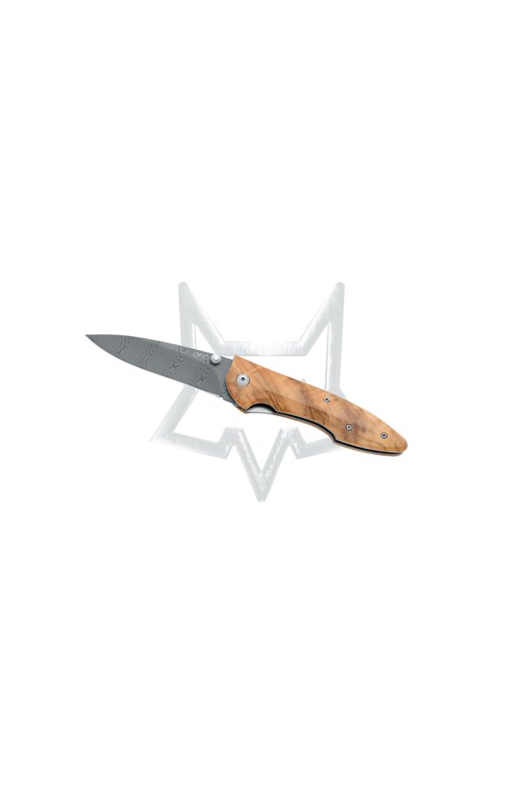Knives Liner Lock 456-2DOL Stainless Damasteel & Olive Wood Pocket Knife