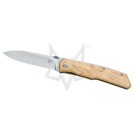 Fox Knives 525 Liner Lock FX-525 BE Pocket Knife N690Co Stainless Steel & Birch Wood