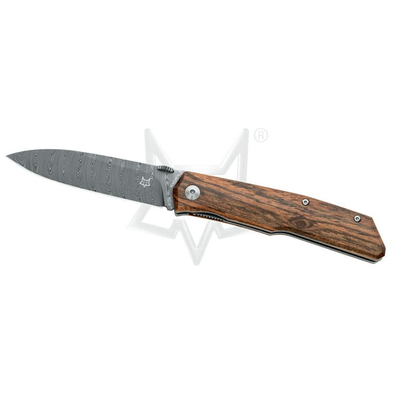 Fox Knives 525 Liner Lock FX-525 DB Pocket Knife Stainless Damasteel & Bocote Wood