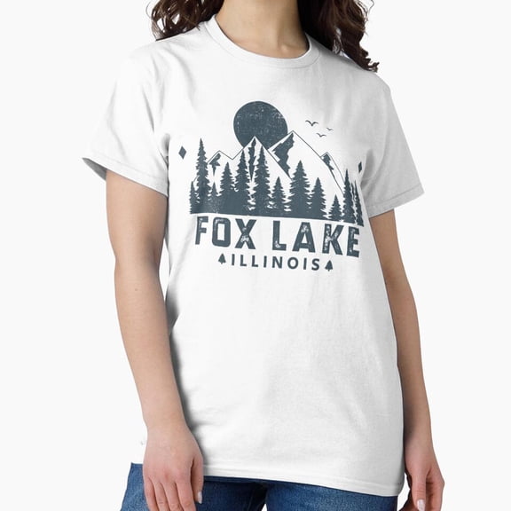 Fox Lake Illinois Mountain Souvenir Retro T-Shirt