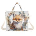 thumbnail image 1 of Fox Leaves Fruit Circle Corduroy Tote Bag Handbag Large Messenger Bag Shoulder Crossbody Zipper Bag Purse, 1 of 8