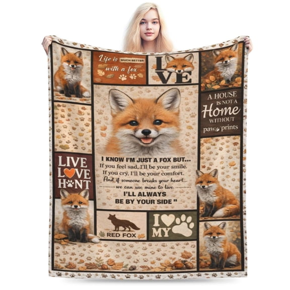 Fox Lover Blanket Cute Red Fox Blanket Fox Animal Blanket Soft Cozy Blanket for Couch Bed Birthday Christmas Valentines Day Gift for Fox Lovers 50x40