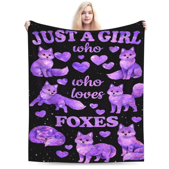 Fox Lover Blanket Gift Throw Blanket Cute Fox Pattern Blanket Cozy Soft Home Decor Gift for Fox Lovers 50x40