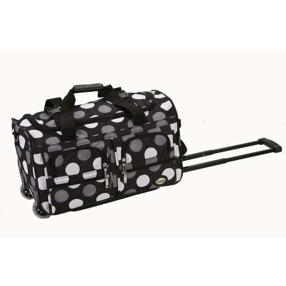 Rockland Luggage 22" Rolling Duffle Bag, New Black Dot