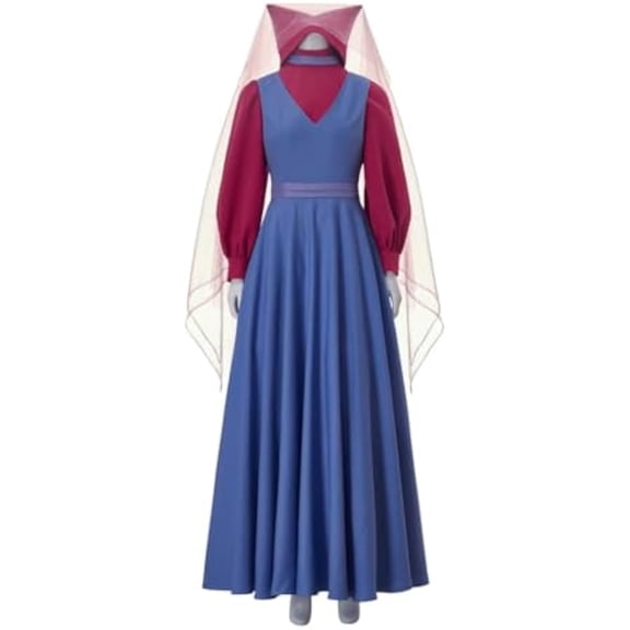 Fox Maid Marian Dress Renaissance Women's Blue Dress with Headdress
