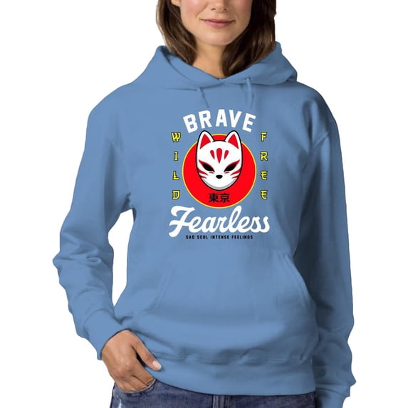 Fox Mask Brave Fearless Hoodie Women -Image by Shutterstock, Female x-Large