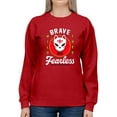 thumbnail image 1 of Fox Mask Brave Fearless Sweatshirt Women -Image by Shutterstock, Female 4X-Large, 1 of 4