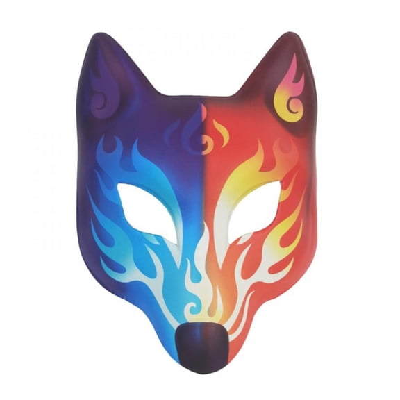 Fox Mask for Christmas Masquerade Party, Kabuki PU Masks for Costume