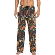 GZHJMY Fox Men's Pajama Pants, Soft and Comfortable Lounge Sleep Bottoms with Pockets, Men's Sleepwear with Custom Print, X-Large