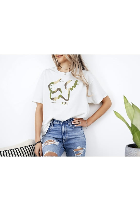 Mens Camo Motocross Race Inspired Dirt Bike Graphic Unisex T-Shirt