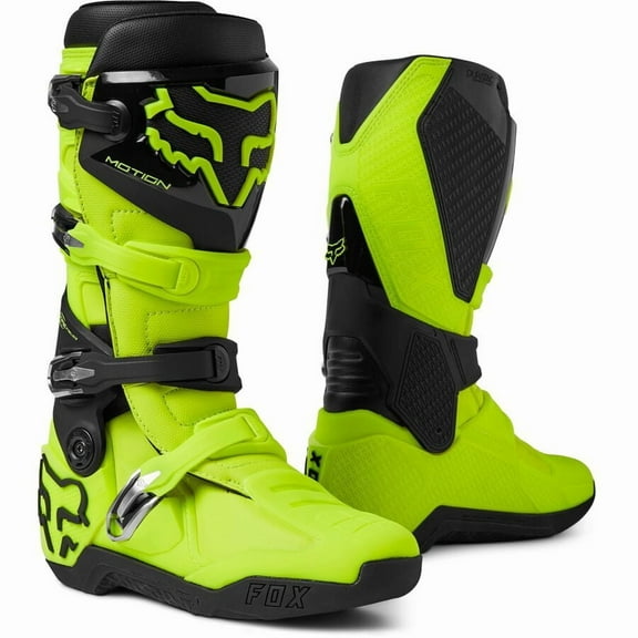 Fox Motion Boots (11, Flo Yellow)