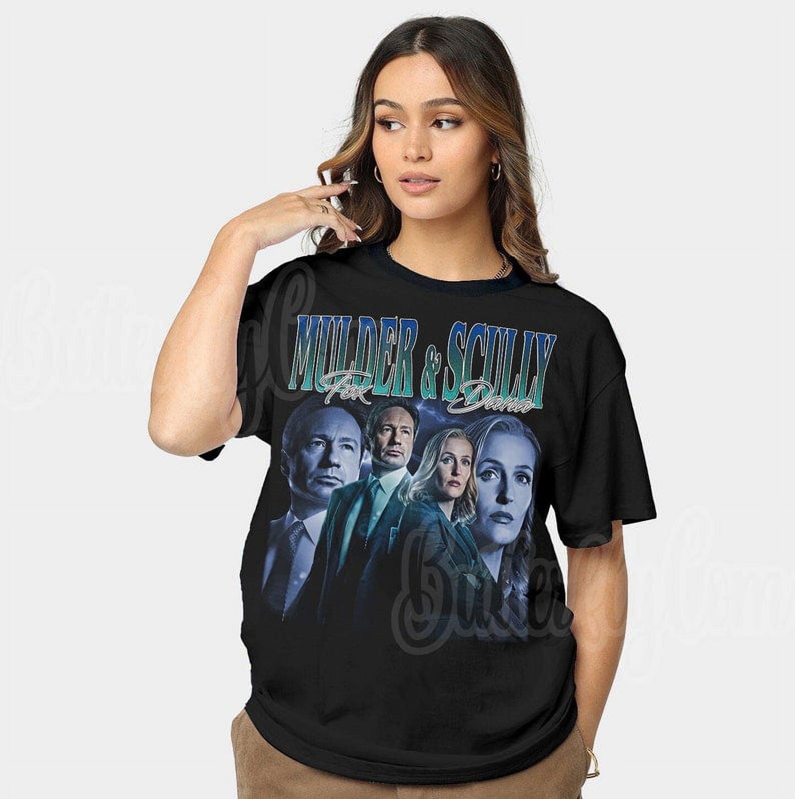 Fox Mulder and Dana Scully Vintage 90s Tee - Walmart.com