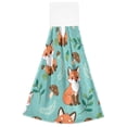 thumbnail image 1 of Fox Mushroom Pattern Hand Towels 2 Pack Quick Dry Velvet Soft with Velcro Kitchen Bath 14x18in, 1 of 7