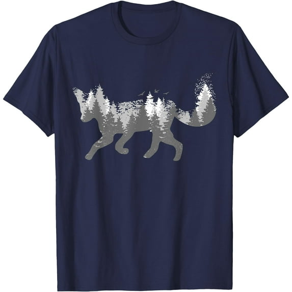 Fox Nature Outdoor Hiking Camping Hunting Gift Unisex T-Shirt for Men Women Kids,Navy Color,Size YM