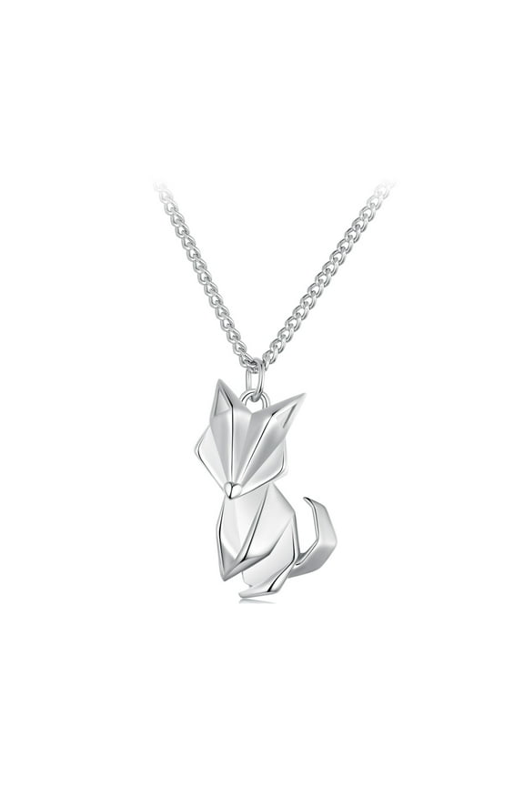 Fox Necklace - 925 Silver Adjustable Chain Delicate Pendant Jewelry for Women
