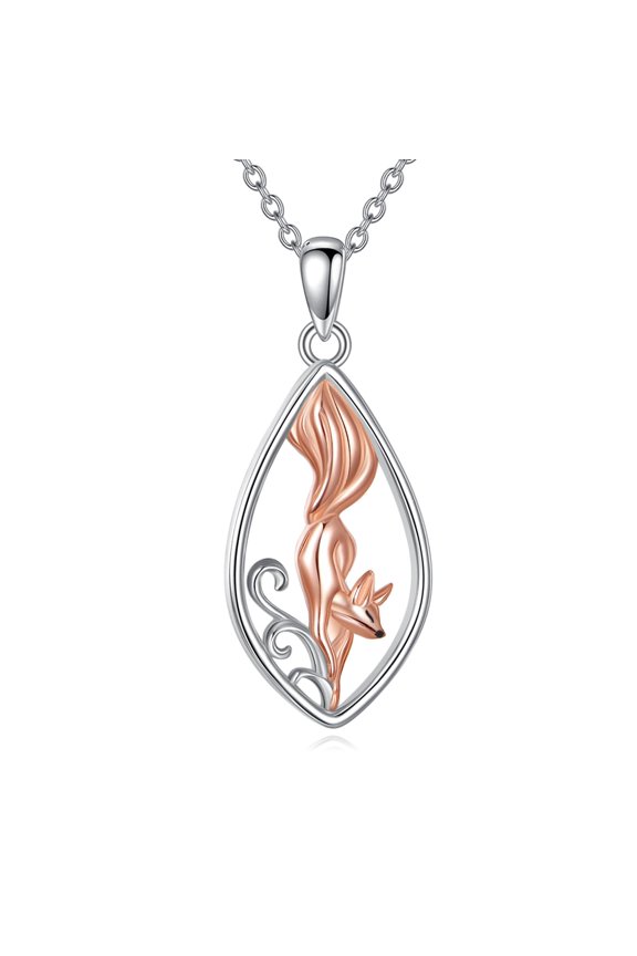 Fox Necklace for Women Sterling Silver Fox Pendant Jewelry Gifts for Women