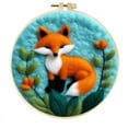 thumbnail image 1 of Fox Needle Felting Set, Beginner Felt Painting Set, With Wool Felt Painting Set, Decorative Frame, Suitable for Home Decoration, 1 of 8