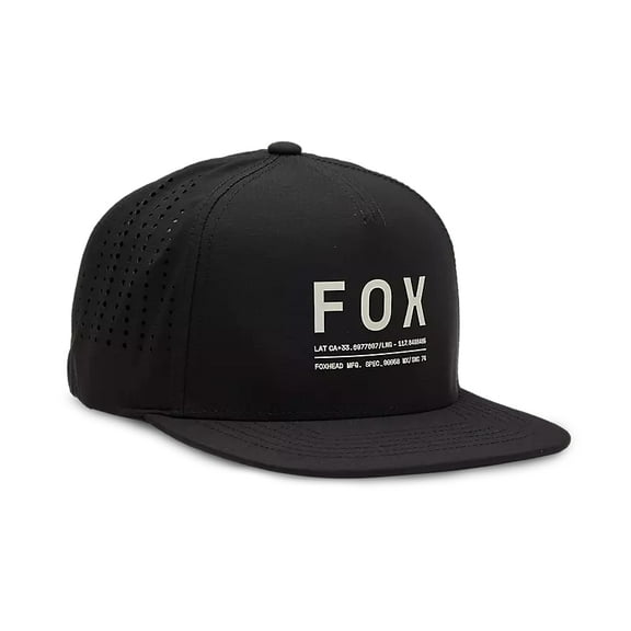 Fox Non Stop Tech Snapback Hat (One Size Fits Most, Black)