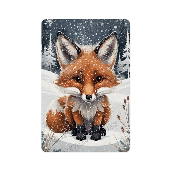 Fox Novelty Metal Sign 12x16 Inches - Fox Themed Rustic Decor for Home, Garden, or Cabin