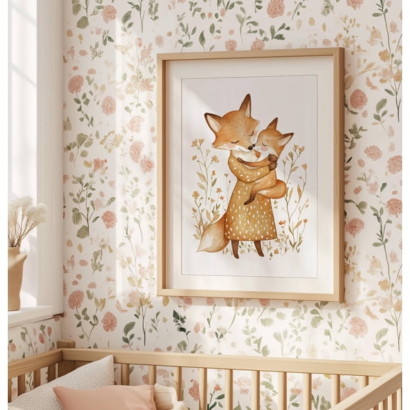 Fox Nursery Decor, Fox Nursery Art, Fox Print, Neutral Nursery Decor, Mom And Baby Gifts, Woodland Nursery Print, Baby Shower Gift Poster Unframed