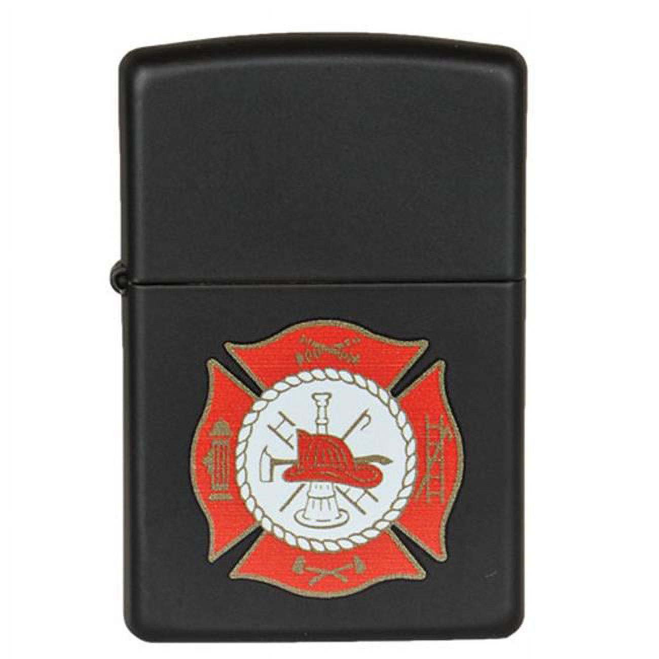 Fox Outdoor 8618992 Firefighter Symbol Zippo Lighter Black Matte