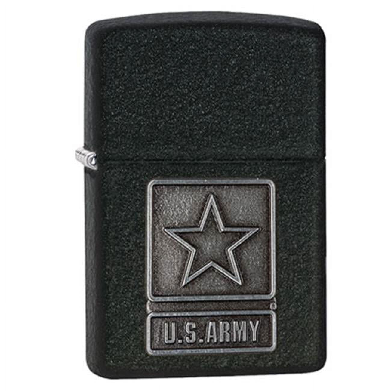 Fox Outdoor 86-28583 Army Star Zippo Lighter - Black Crackle