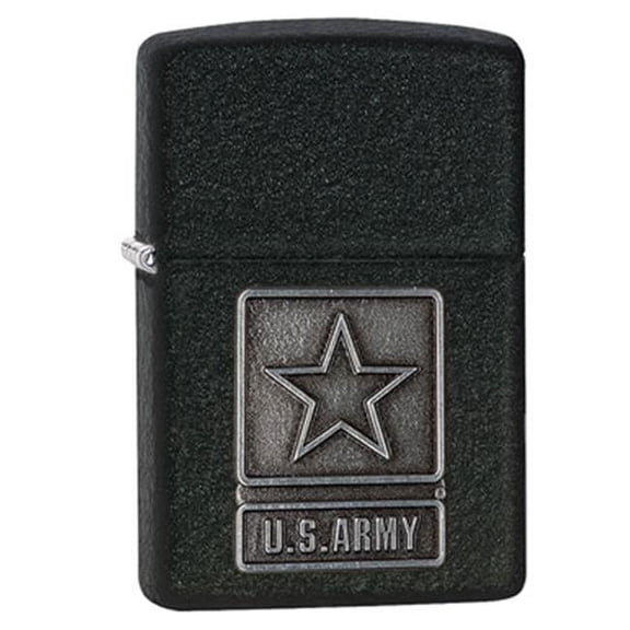 Fox Outdoor 86-28583 Army Star Zippo Lighter - Black Crackle