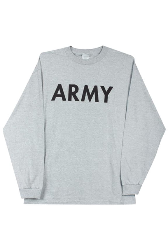 Long Sleeve Imprinted T-Shirt - Grey - Extra Large