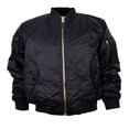 thumbnail image 1 of Fox Outdoor Products MA-1 Flight Jacket - Retro Bomber Style with Water-Resistant Nylon Shell and Reversible Orange Liner - Black - XS, 1 of 1