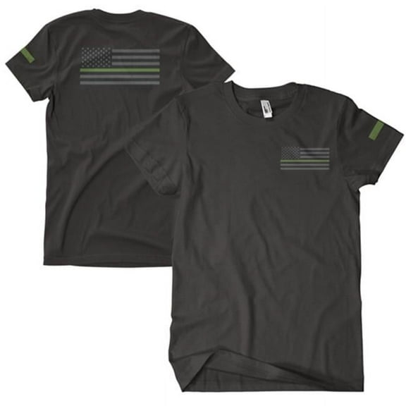 Fox Outdoor  Two-Sided Imprinted T-Shirt - USA Flag Thin Green Line & Black - Large