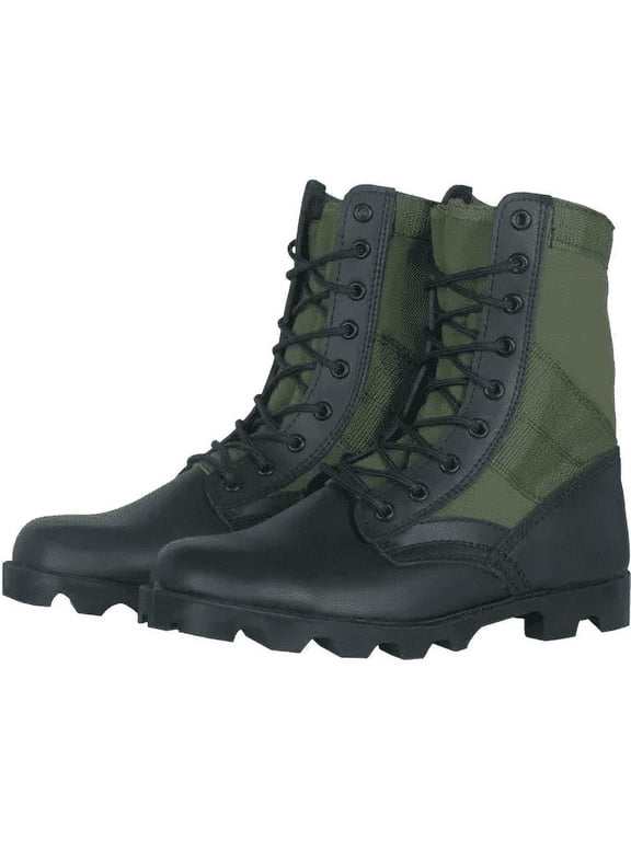 Unisex Boots Hiking and Hunting, Flat Heel Block Chunky Flat Heel, Multicolor, 9