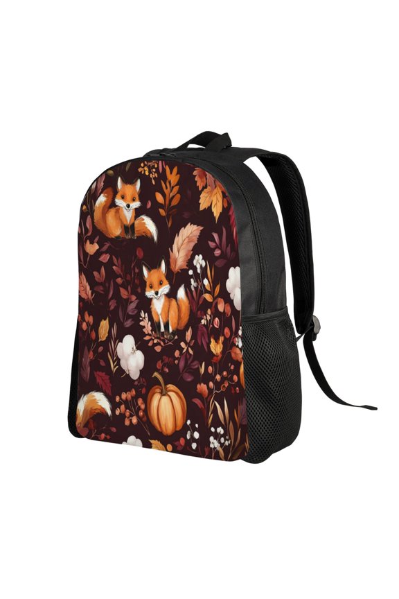 Fox Pattern Backpack Double Shoulder Backpack Durable, Spacious, Ergonomic Design for Travel, Work & Outdoor Use